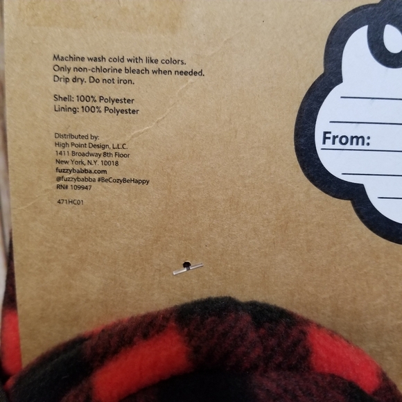 Fuzzy Babba 3 Pair Family Pack Bear Slippers Set - Baby, Mama, Papa Red Black - Picture 7 of 7